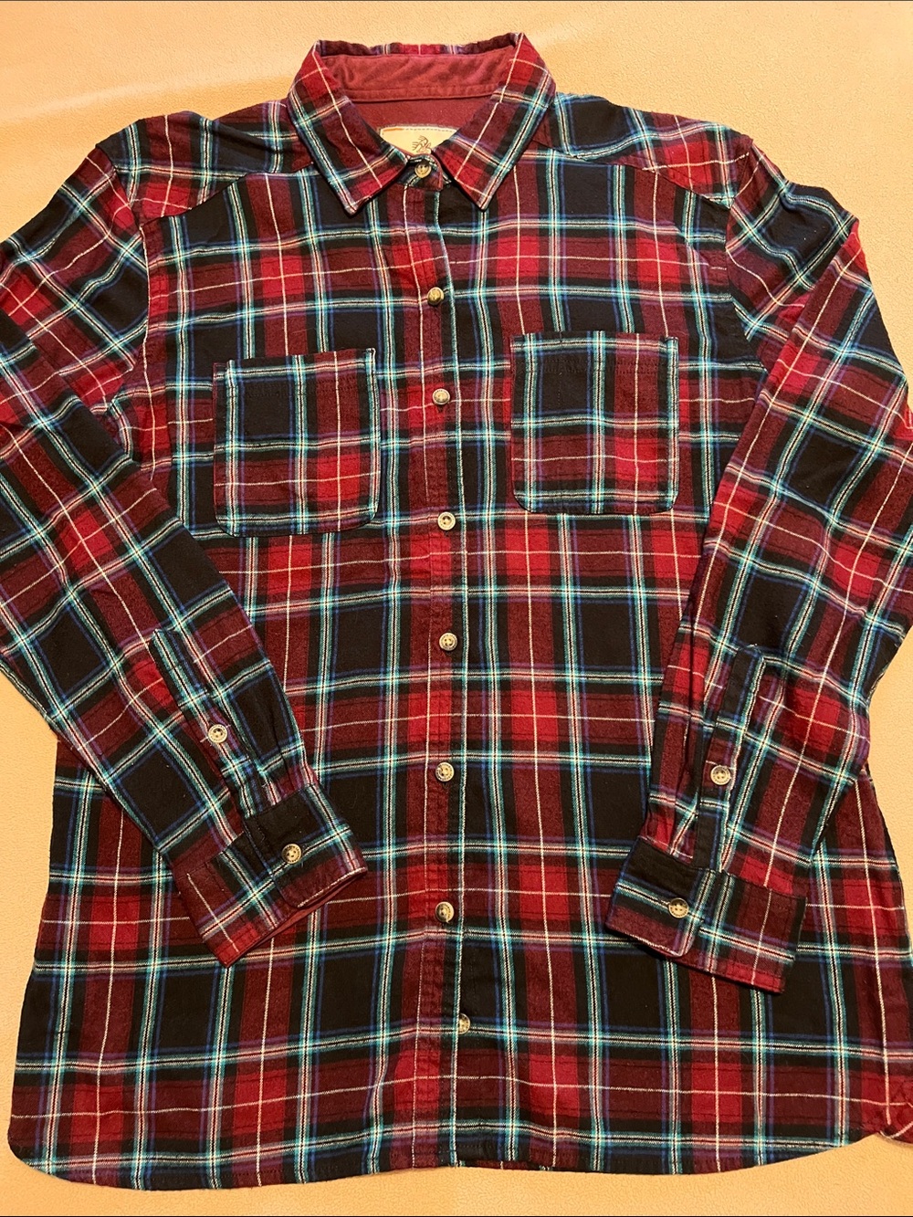 Women’s Legendary Whitetails Flannel Plaid Button-Down Shirt L